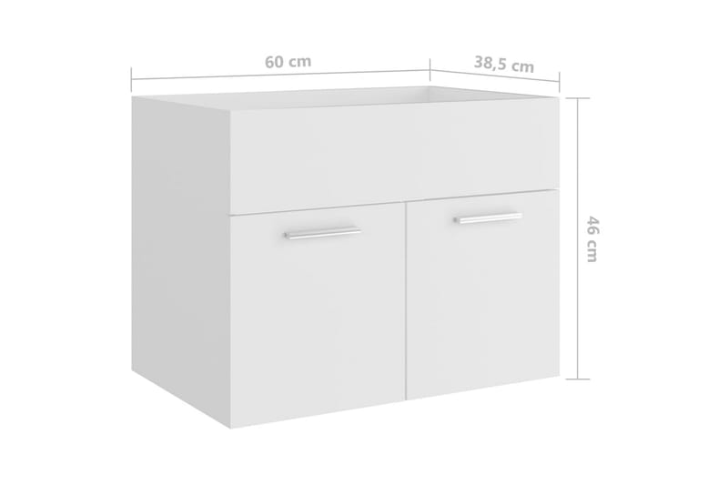 Servantskap hvit 60x38,5x46 cm sponplate - Hvit - Hus & oppussing - Kjøkken & bad - Baderom - Baderomsmøbler & baderomsinnredning - Servantskap & kommode