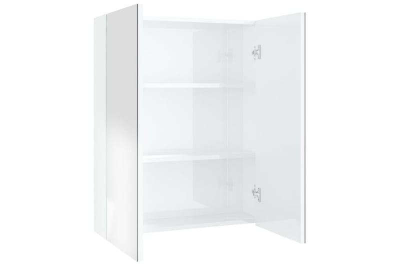 Speilskap til bad 60x15x75 cm MDF skinnende hvit - Hvit - Hus & oppussing - Kjøkken & bad - Baderom - Baderomsmøbler & baderomsinnredning - Speilskap