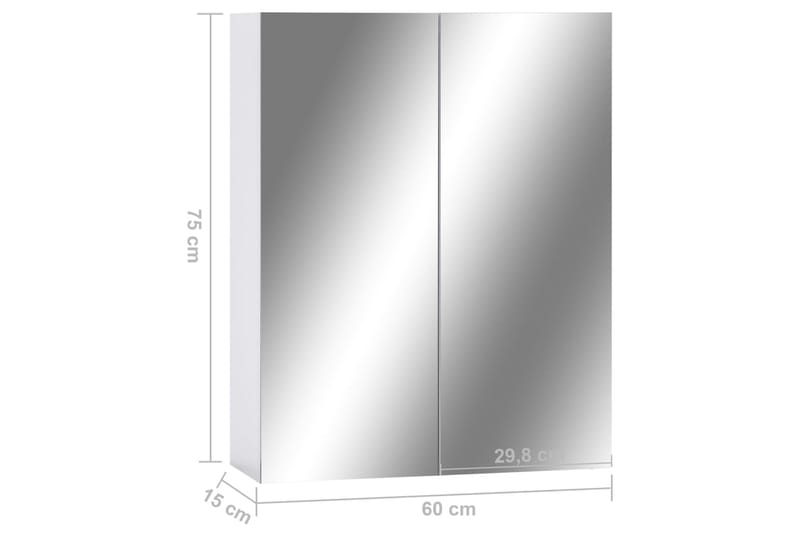 Speilskap til baderom hvit 60x15x75 cm MDF - Hus & oppussing - Kjøkken & bad - Baderom - Baderomsmøbler & baderomsinnredning - Speilskap