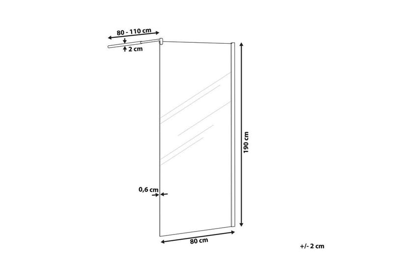 Ahaus Dusjskjerm 80x190 cm - Herdet Glass - Dusjvegger