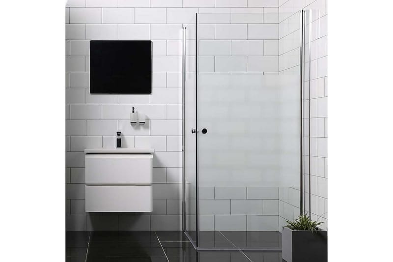 Bathlife Allsidig Dusjhjørne Rett Dør 80x80 cm+Rett Dør - Sølv/Delvis FRustet - Hus & oppussing - Kjøkken & bad - Baderom - Dusjer - Dusjvegger