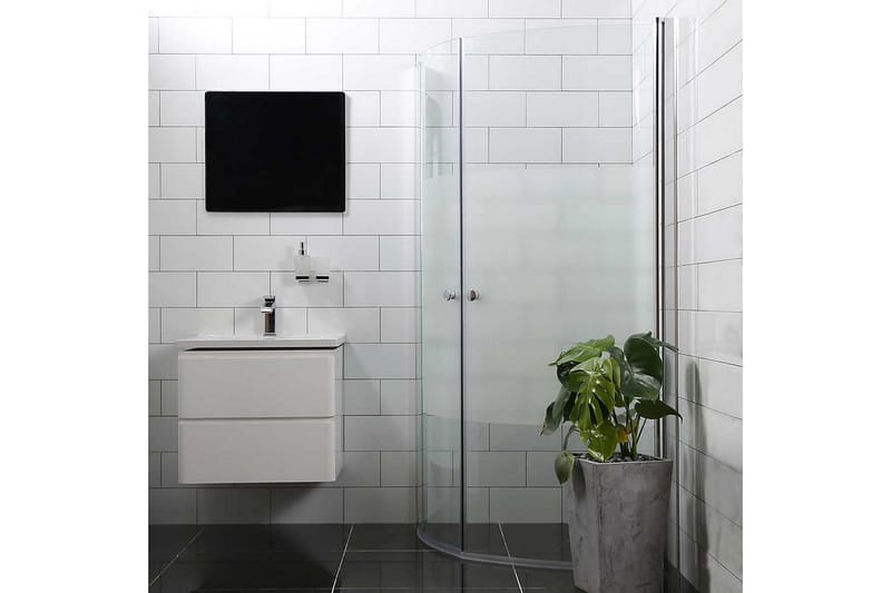 Bathlife Allsidig Dusjhjørne Rund Dør 45° 90x90 cm - Sølv/Delvis FRustet - Hus & oppussing - Kjøkken & bad - Baderom - Dusjer - Dusjvegger