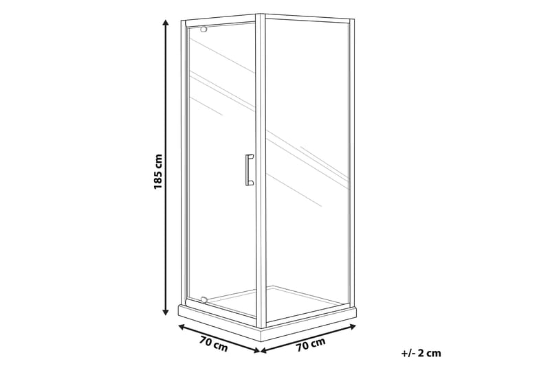 Darli Dusjkabinett 70x70x185 cm - Herdet Glass - Dusjvegger