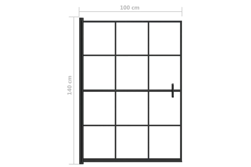 Dusjdør ESG 100x140 cm svart - Hus & oppussing - Kjøkken & bad - Baderom - Dusjer - Dusjvegger