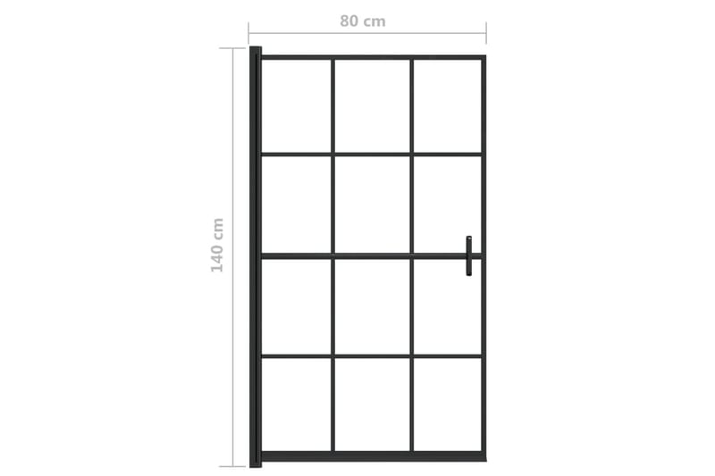 Dusjdør ESG 80x140 cm svart - Hus & oppussing - Kjøkken & bad - Baderom - Dusjer - Dusjvegger