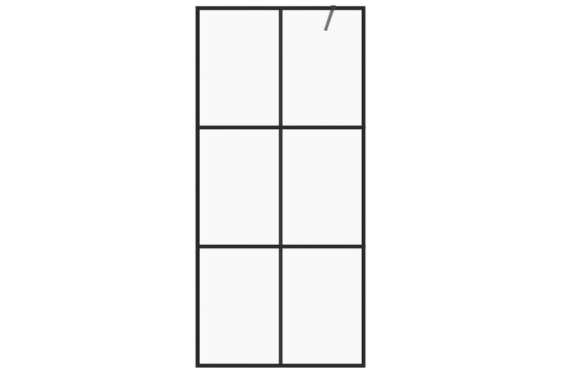 Dusjvegg med klart ESG-glass 100x195 cm svart - Gjennomsiktig - Hus & oppussing - Kjøkken & bad - Baderom - Dusjer - Dusjvegger