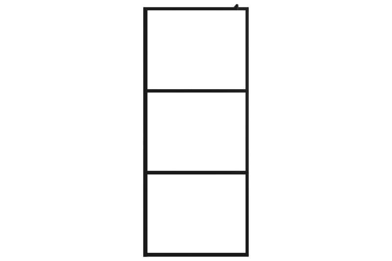 Dusjvegg med klart ESG-glass svart 100x195 cm - Svart - Hus & oppussing - Kjøkken & bad - Baderom - Dusjer - Dusjvegger