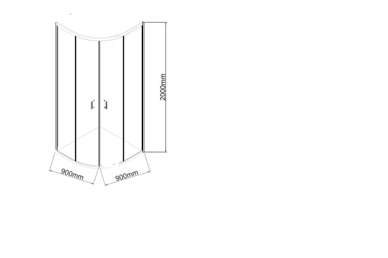 Gullebo Dusjvegg 90x200 cm - Hvit - Hus & oppussing - Kjøkken & bad - Baderom - Dusjer - Dusjvegger