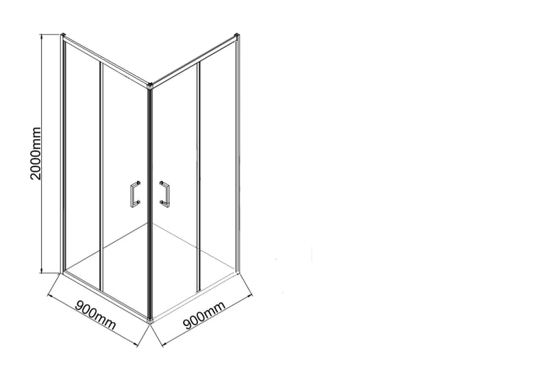 Gullebo Dusjvegg 90x200 cm - hvit - Hus & oppussing - Kjøkken & bad - Baderom - Dusjer - Dusjvegger