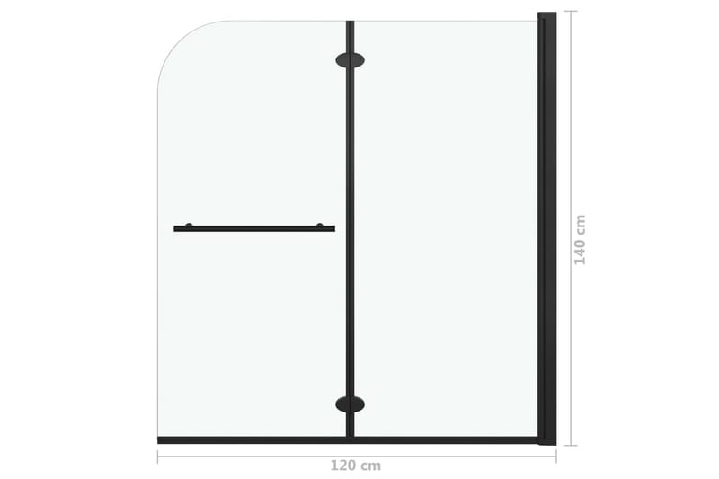 Leddet dusjdør med 2 paneler ESG 120x140 cm svart - Hus & oppussing - Kjøkken & bad - Baderom - Dusjer - Dusjvegger