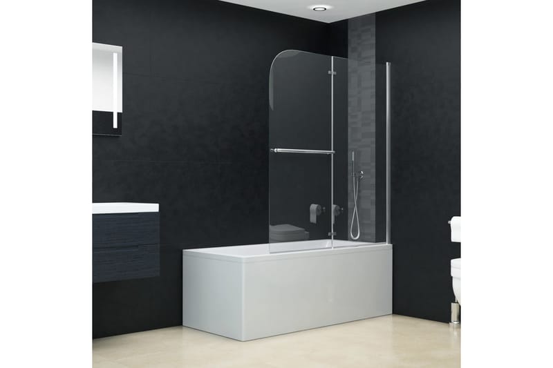 Leddet dusjdør med 2 paneler ESG 120x140 cm - Dusjvegger