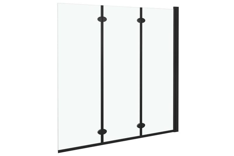 Leddet dusjdør med 3 paneler ESG 130x138 cm svart - Hus & oppussing - Kjøkken & bad - Baderom - Dusjer - Dusjvegger