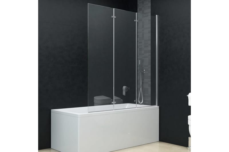 Leddet dusjdør med 3 paneler ESG 130x138 cm - Dusjvegger