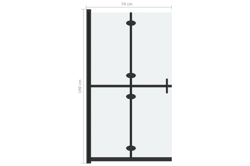 Sammenleggbar dusjvegg med frostet ESG-glass 70x190 cm - Gjennomsiktig - Hus & oppussing - Kjøkken & bad - Baderom - Dusjer - Dusjvegger