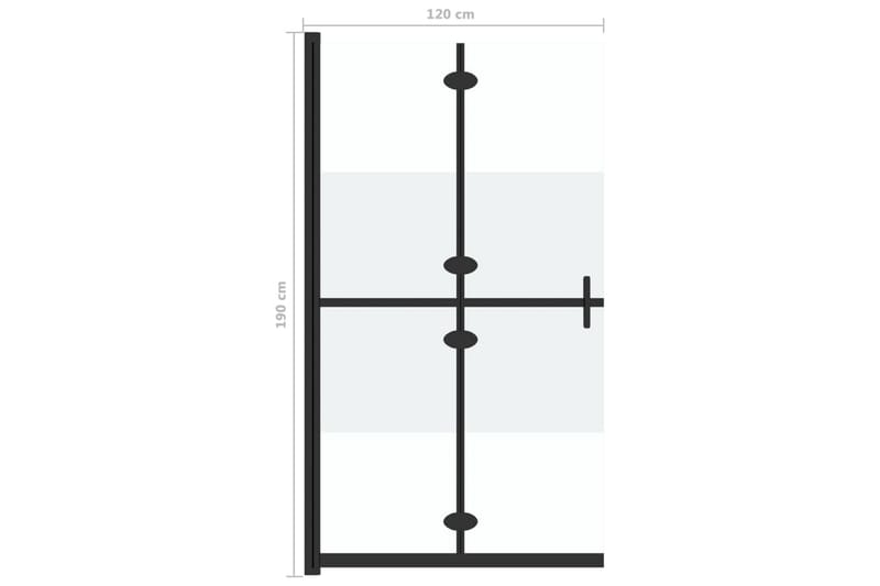 Sammenleggbar dusjvegg med halvfrostet ESG-glass 120x190 cm - Gjennomsiktig - Hus & oppussing - Kjøkken & bad - Baderom - Dusjer - Dusjvegger