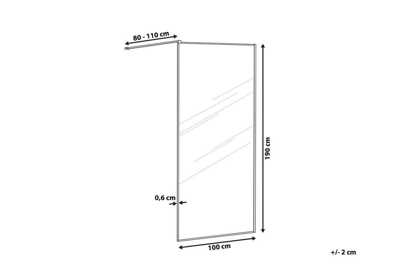 Waspam Dusjskjerm 100x190 cm - Herdet Glass/Svart - Dusjvegger