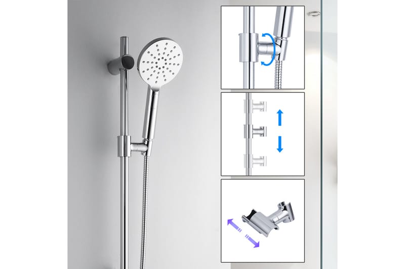 Sannahed Dusjsett 70 cm - Krom - Hus & oppussing - Kjøkken & bad - Baderom - Dusjutstyr & tilbehør - Dusj