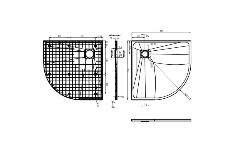 Dusjbase SMC hvit 90x90 cm - Hus & oppussing - Kjøkken & bad - Baderom - Dusjutstyr & tilbehør - Dusjkar