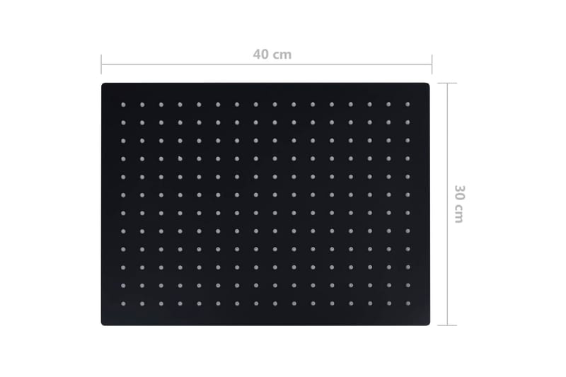 Regndusjhode rustfritt stål 40x30 cm firkantet svart - Hus & oppussing - Kjøkken & bad - Baderom - Dusjutstyr & tilbehør - Dusjmunnstykke