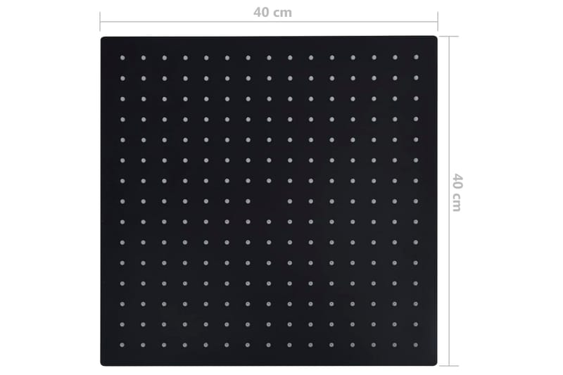 Regndusjhode rustfritt stål 40x40 cm firkantet svart - Hus & oppussing - Kjøkken & bad - Baderom - Dusjutstyr & tilbehør - Dusjmunnstykke