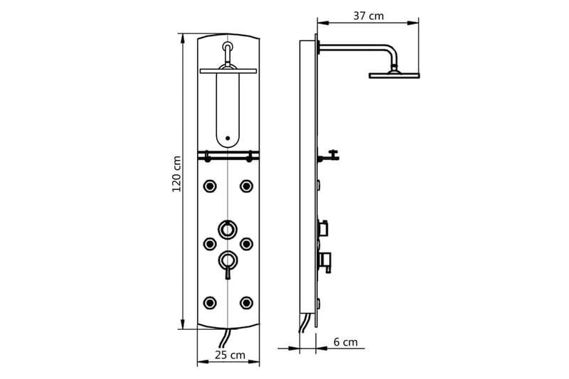 Dusjpanel 25x43x120 cm sølv - Hus & oppussing - Kjøkken & bad - Baderom - Dusjutstyr & tilbehør - Dusjpanel