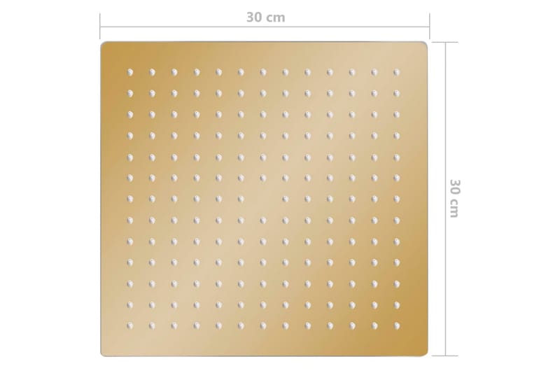 Regndusjhode rustfritt stål 30x30 cm firkantet gull - Gull - Hus & oppussing - Kjøkken & bad - Baderom - Dusjutstyr & tilbehør - Dusjsett