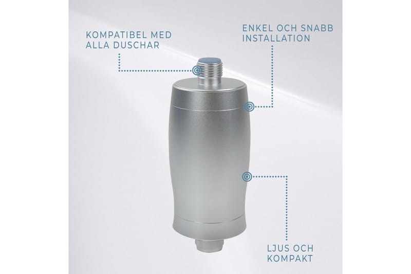 Lykke Dusjfilter - Sølv - Hus & oppussing - Kjøkken & bad - Baderom - Dusjutstyr & tilbehør - Dusjslange