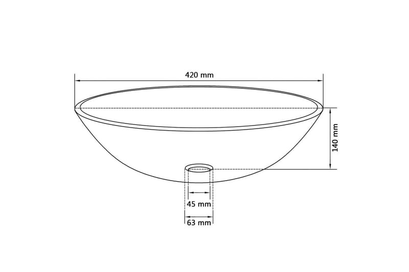 Basin Herdet Glass 42 cm Gjennomsiktig - Hus & oppussing - Kjøkken & bad - Baderom - Servant og håndvask - Enkel vask