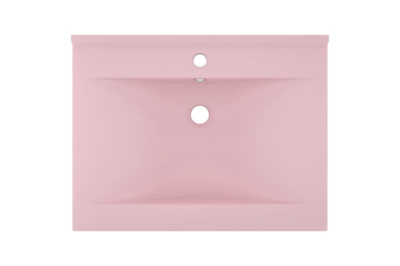 Luksuriøs servant med kranhull matt rosa 60x46 cm keramisk - Rosa - Hus & oppussing - Kjøkken & bad - Baderom - Servant og håndvask - Enkel vask