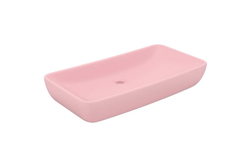 Luksuriøs servant rektangulær matt rosa 71x38 cm keramikk - Rosa - Hus & oppussing - Kjøkken & bad - Baderom - Servant og håndvask - Enkel vask