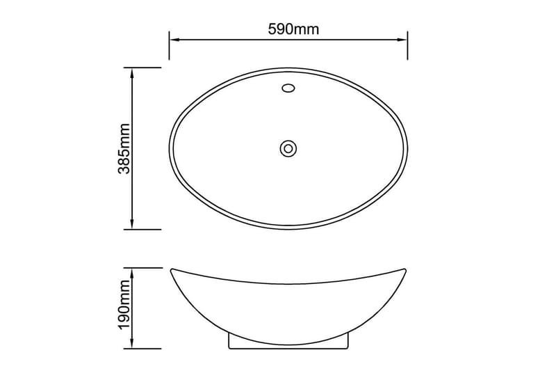 Luksus Keramisk Vask med Overløp 59 x 38,5 cm - Hus & oppussing - Kjøkken & bad - Baderom - Servant og håndvask - Enkel vask