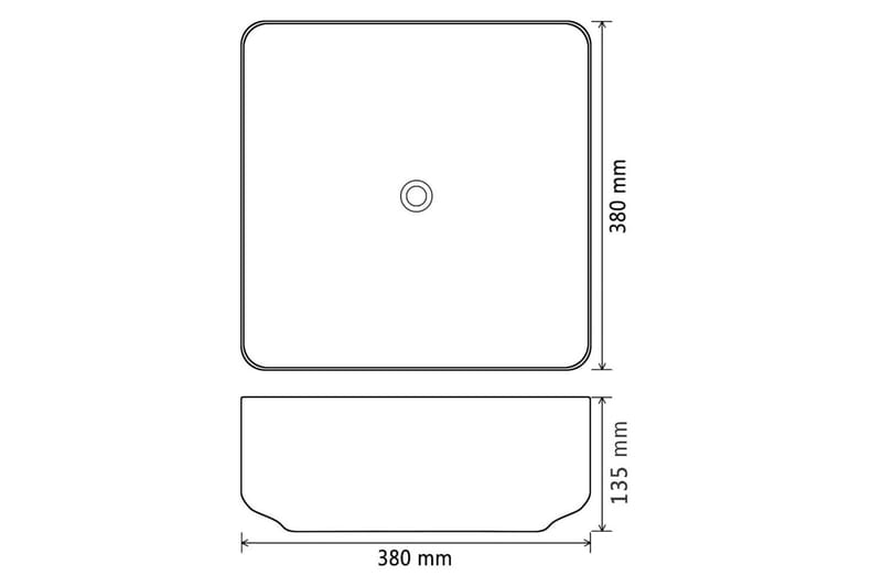 Servant keramisk kvadratisk svart 38x38x13,5 cm - Hus & oppussing - Kjøkken & bad - Baderom - Servant og håndvask - Enkel vask