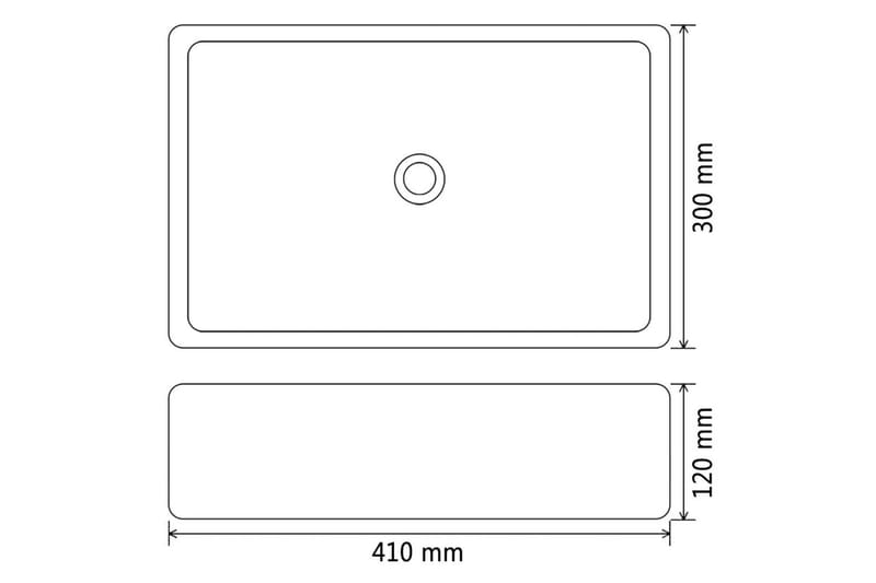 Servant keramisk rektangulr svart 41x30x12 cm - Hus & oppussing - Kjøkken & bad - Baderom - Servant og håndvask - Enkel vask