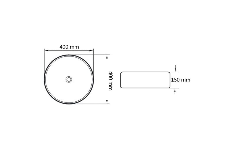 Servant keramisk rund svart 40x15 cm - Hus & oppussing - Kjøkken & bad - Baderom - Servant og håndvask - Enkel vask