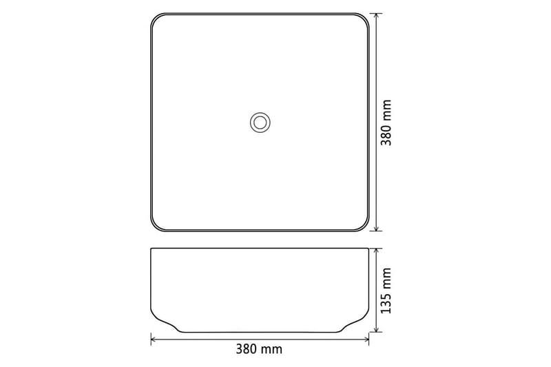 Servant kvadratisk keramisk hvit 38x38x13,5 cm - Hus & oppussing - Kjøkken & bad - Baderom - Servant og håndvask - Enkel vask