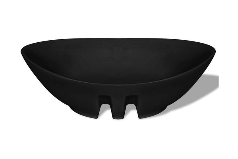 Svart Luksus Keramisk Vask Oval med Overløp 59 x 38,5 cm - Hus & oppussing - Kjøkken & bad - Baderom - Servant og håndvask - Enkel vask