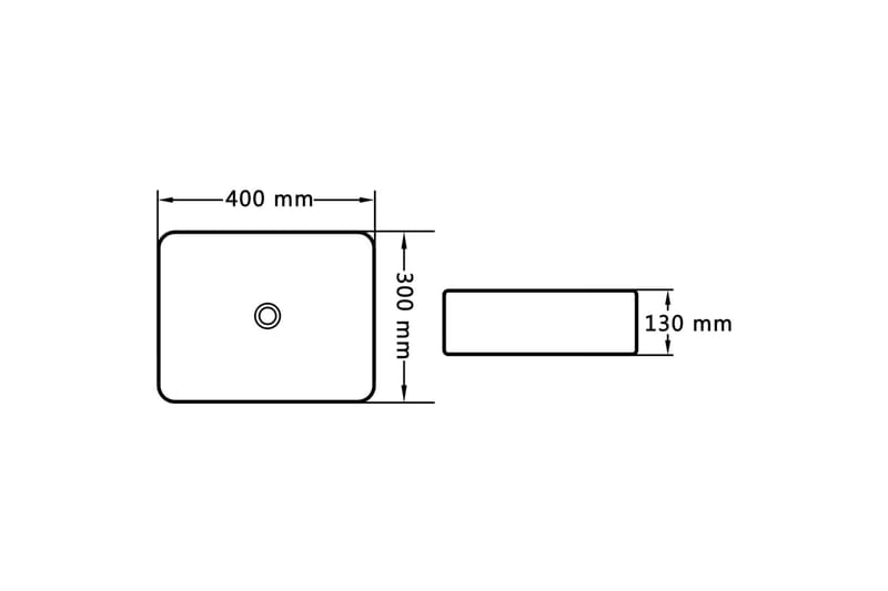 Vask 40x30x13 cm keramikk svart - Hus & oppussing - Kjøkken & bad - Baderom - Servant og håndvask - Enkel vask