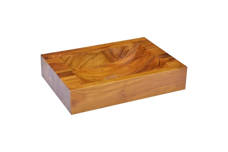 Vask heltre teak 50x35x10 cm - Brun - Hus & oppussing - Kjøkken & bad - Baderom - Servant og håndvask - Enkel vask