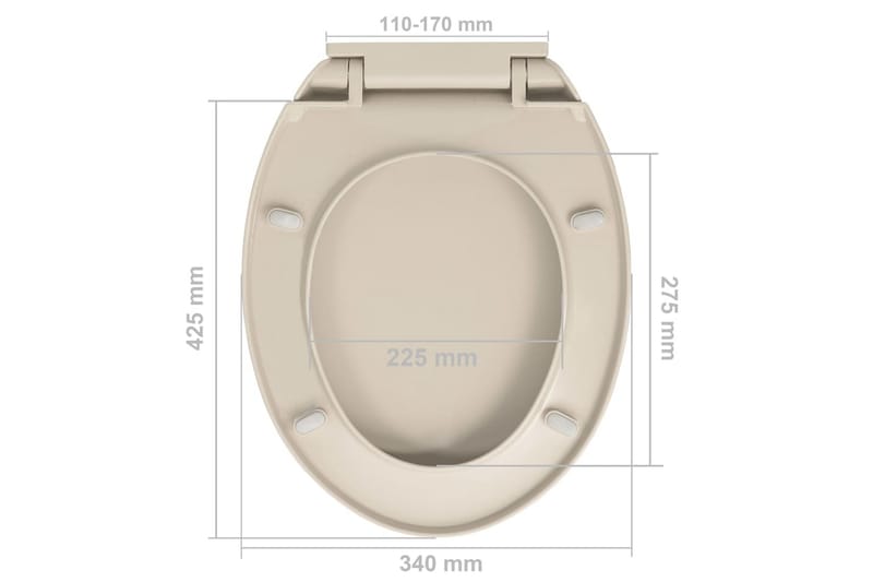 Toalettsete myktlukkende aprikos oval - Beige - Hus & oppussing - Kjøkken & bad - Baderom - Toaletter - Toalettsete