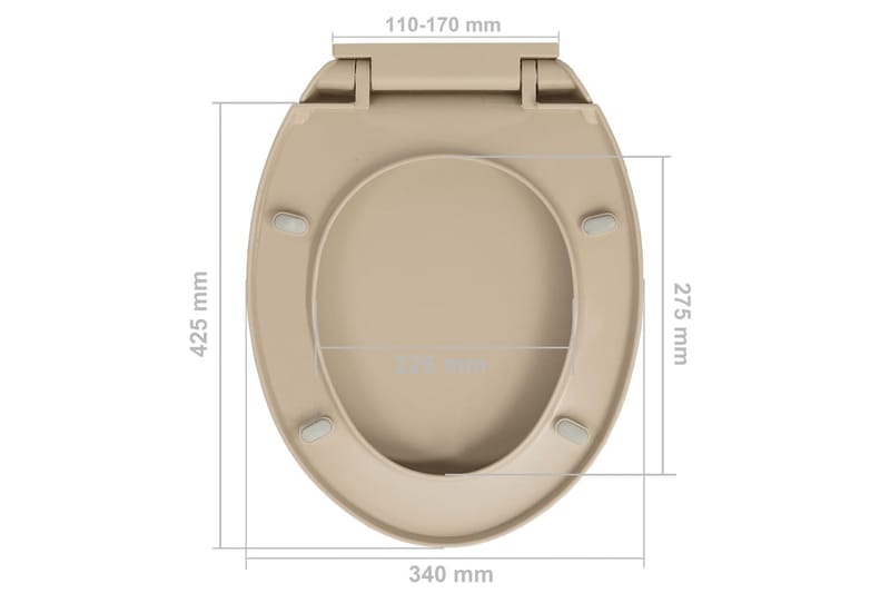 Toalettsete myktlukkende beige oval - Beige - Hus & oppussing - Kjøkken & bad - Baderom - Toaletter - Toalettsete