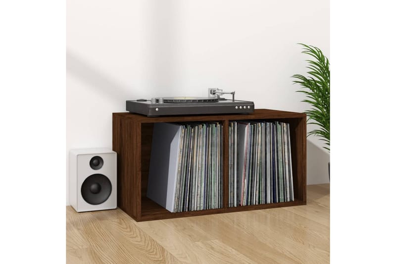 beBasic Oppbevaringsboks for vinyl brun eik 71x34x36 cm konstruert tre - Brun - Hus & oppussing - Kjøkken & bad - Kjøkken & vaskerom - Kjøkkeninnredning - Kjøkkenhylle