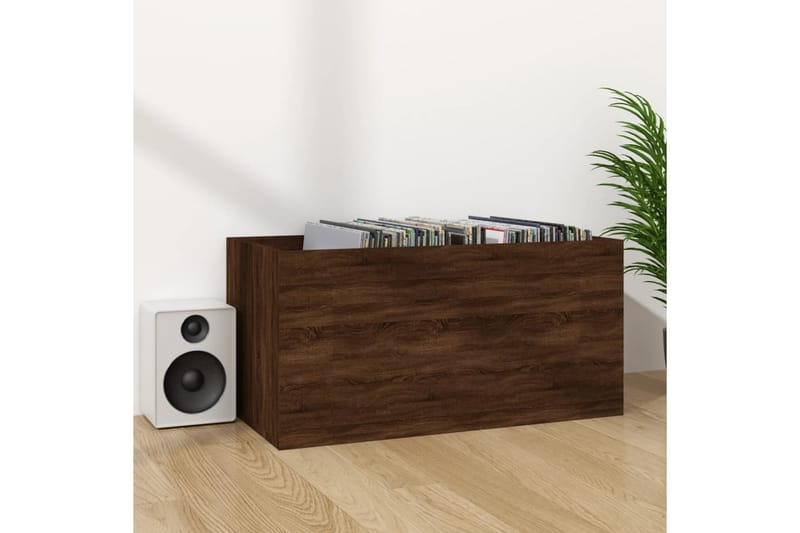 beBasic Oppbevaringsboks for vinyl brun eik 71x34x36 cm konstruert tre - Brun - Hus & oppussing - Kjøkken & bad - Kj�økken & vaskerom - Kjøkkeninnredning - Kjøkkenhylle