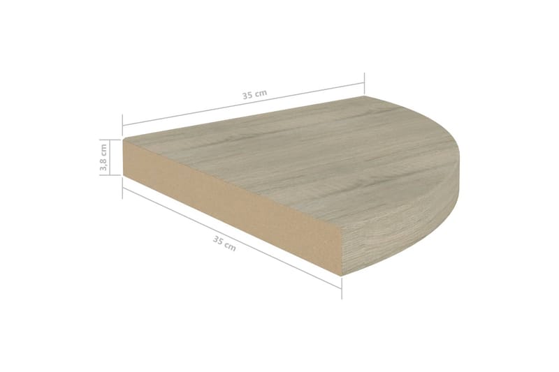 Flytende vegghyller 4 stk eik 35x35x3,8 cm MDF - Brun - Hus & oppussing - Kjøkken & bad - Kjøkken & vaskerom - Kjøkkeninnredning - Kjøkkenhylle