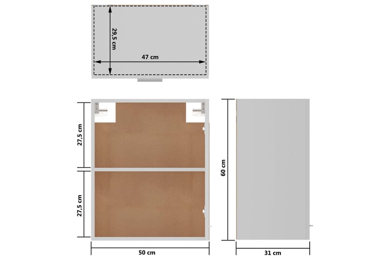 Kjøkkenskap hvit 50x31x60 cm sponplate - Hvit - Hus & oppussing - Kjøkken & bad - Kjøkken & vaskerom - Kjøkkeninnredning - Kjøkkenskap