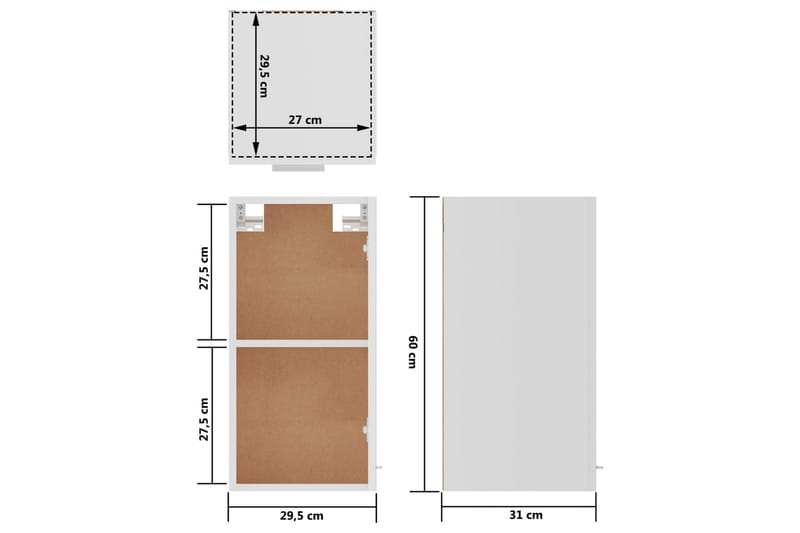 Kjøkkenskap hvit 29,5x31x60 cm sponplate - Hvit - Hus & oppussing - Kjøkken & bad - Kjøkken & vaskerom - Kjøkkeninnredning - Kjøkkenskap