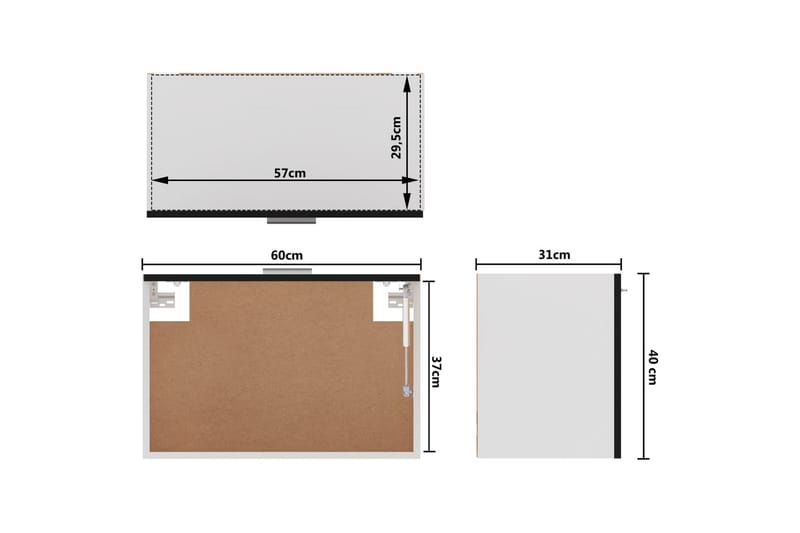 Kjøkkenskap svart 60x31x40 cm sponplate - Svart - Hus & oppussing - Kjøkken & bad - Kjøkken & vaskerom - Kjøkkeninnredning - Kjøkkenskap