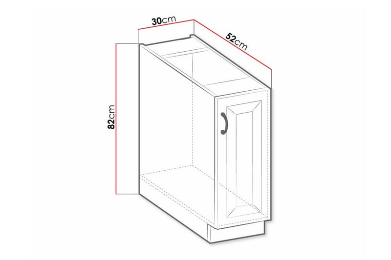 Templemore Kjøkkenskap 30 cm - Hvit - Hus & oppussing - Kjøkken & bad - Kjøkken & vaskerom - Kjøkkeninnredning - Kjøkkenskap