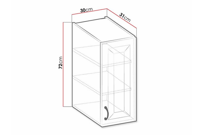 Templemore Kjøkkenskap 30 cm - Hvit - Hus & oppussing - Kjøkken & bad - Kjøkken & vaskerom - Kjøkkeninnredning - Kjøkkenskap