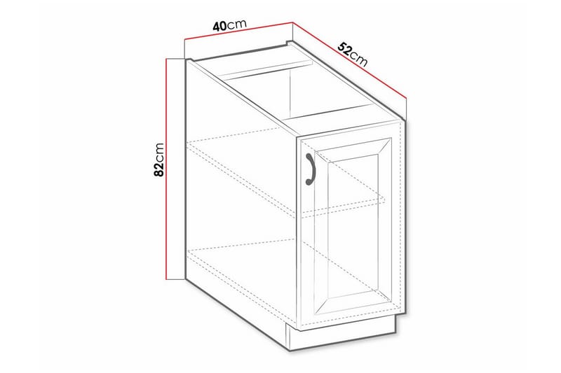 Templemore Kjøkkenskap 40 cm - Hvit - Hus & oppussing - Kjøkken & bad - Kjøkken & vaskerom - Kjøkkeninnredning - Kjøkkenskap