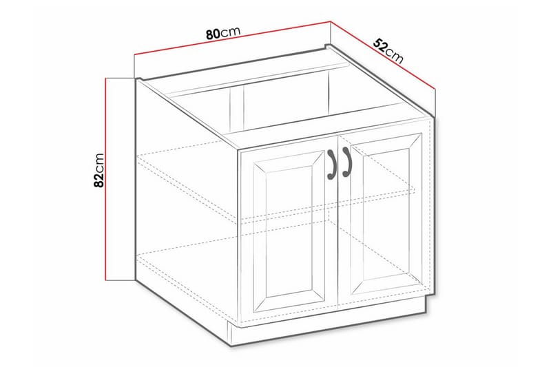 Templemore Kjøkkenskap 80 cm - Hvit - Hus & oppussing - Kjøkken & bad - Kjøkken & vaskerom - Kjøkkeninnredning - Kjøkkenskap